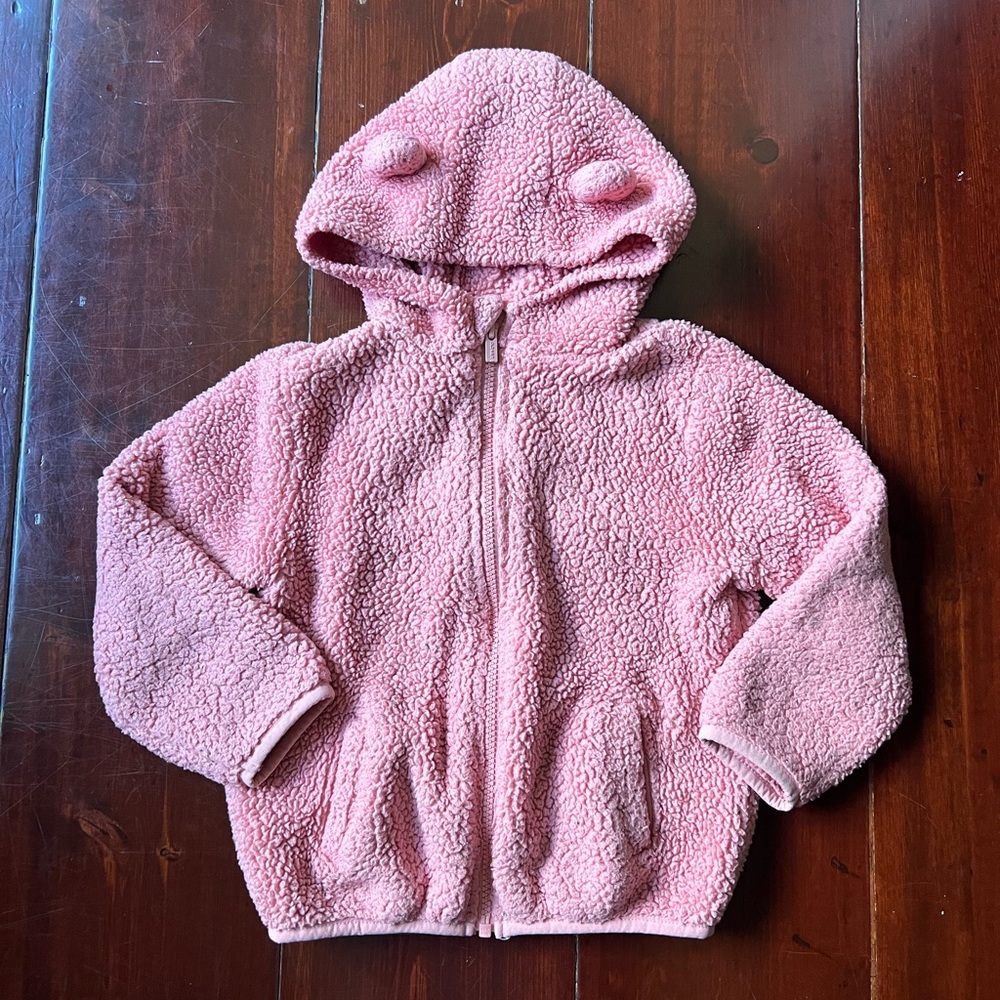 Kids Cozy Pink Fleece old navy zip up size 5